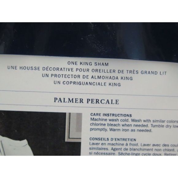 Ralph Lauren Palmer KING Sham Tux White 100% Cotton $130 - Picture 3 of 4